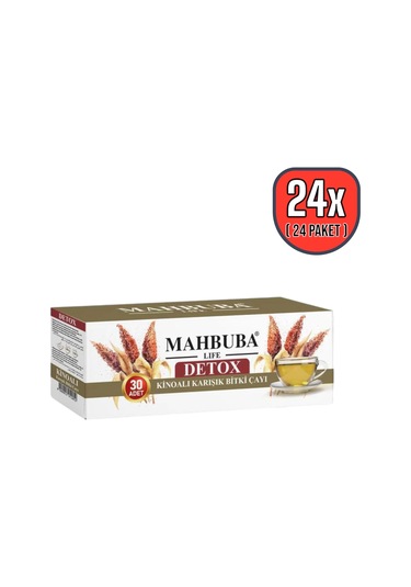 Mahbuba Kinoalı Karışık Detox Diyet Glutensiz Form Bitki Çayı 1 Aylık - 30 Kullanım Net 60gr X 2