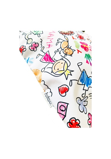 Yorni 43x46cm, Family, Su Geçirmez Bebek Çocuk Beslenme Çantası, Torba Beyaz