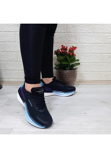 M.p 1674 Siyah-mor Fuspetli Bayan Yürüyüş Dolgu Spor Ayakkabı 001