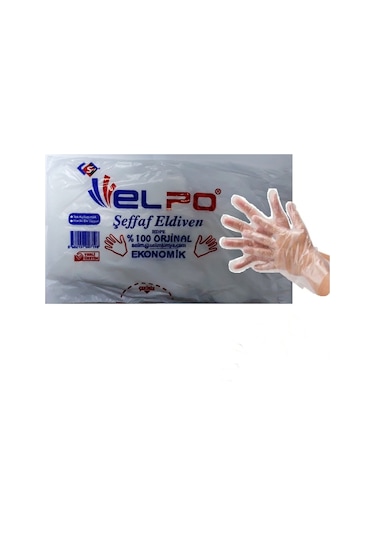 Elpo Şeffaf Poşet Eldiven 100 Adet