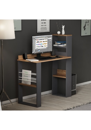 Aron Çalışma Masası Bilgisayar Masası Ofis Masası Antrasit - Kemençe
