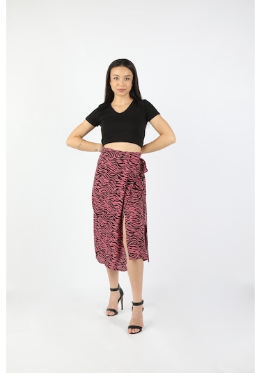 Kadın Viskon Pembe Etek Pembe