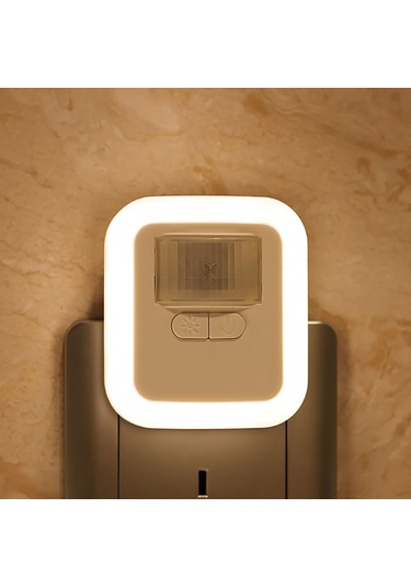 Fosenze Led Hareket Sensörlü Soket Gece Lambası - Parlaklık Ve Süre Ayarlanabilir, 150 Açı 6m Mesafe, Ac110-240v Küçük Avrupa Tipi Eu Plug