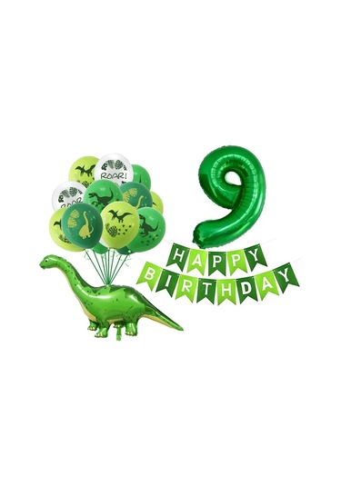 Vkemall Küçük Dinozorlu Kartoon Sayı Balon Seti - Doğum Günü Partileri İçin 32 Ve 12 İnç Lateks Balonlar Paketi