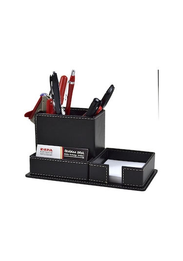 Mimaks Dk-119 3 Bölmeli Suni Deri Kalemlik Masa Seti