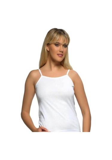 Gümüş Kadın Likralı Ip Askılı Düz Biyeli Atlet 4047 - 3 Adet