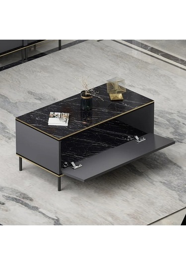 Orta Sehpa Kozan Antrasit Gold