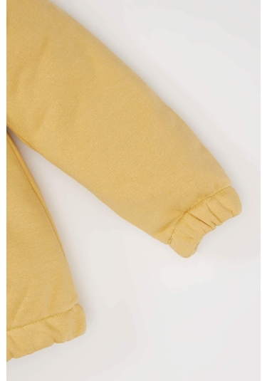 DeFacto Kız Bebek Dantel Yaka Basic Düz Sweatshirt E2825A524WNYL516 Sarı