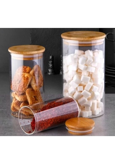 Gönül Gnl3839 Borosilikat Cam Kavanoz 3 Lü Çok Renkli