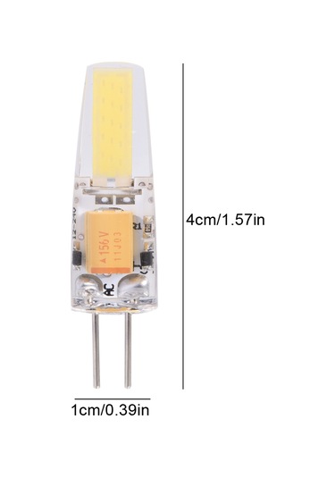10 Adet Ac/dc12-24v G4 Cob Led Ampul Kısılamayan Silikon Ampul Sıcak Beyaz