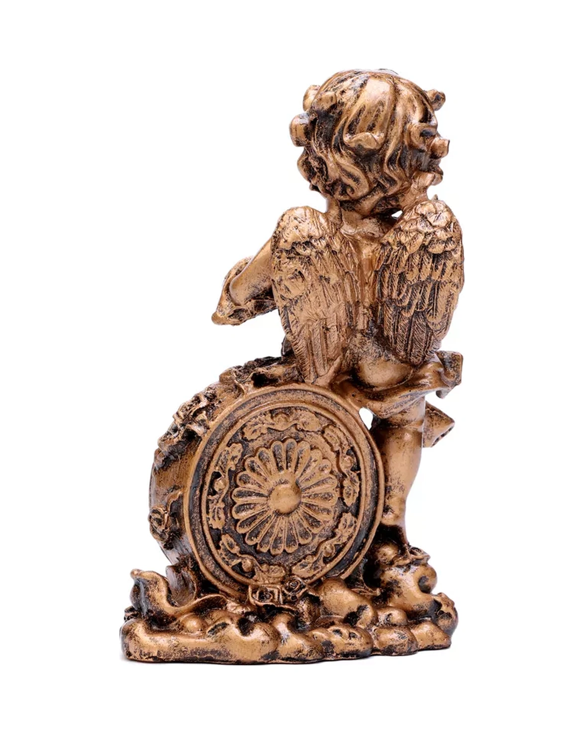 Simalend Masa Saati Dekoratif Melek Kitaplı İç Mekan 17683328 Altın Rengi