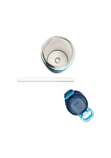 Coral High Kids Lacivert Mavi Astronot Desenli Pipetli Ve Direkt İçim Çelik Termos 500 Ml 31804 Mavi