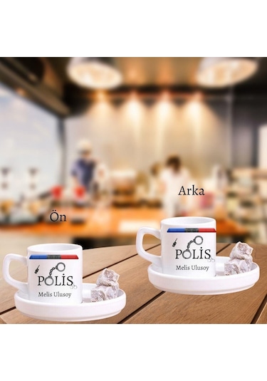 Polislere Özel Türk Kahve Fincanı Ve Altı