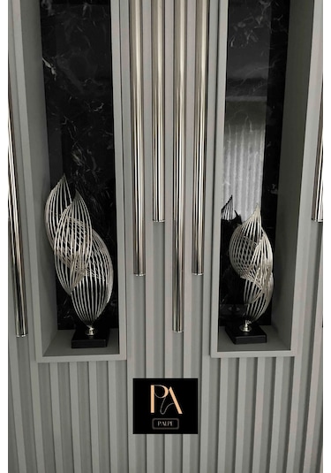 Gümüş H 2'li Ofis Metal Aksesuar Biblo Ev Salon Dekorasyon Obje