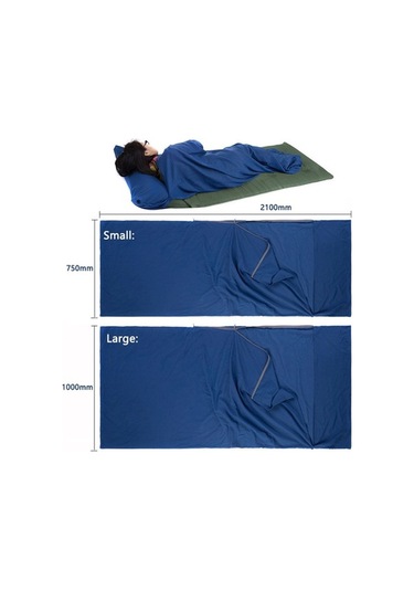 Pazly Yumuşak Pamuklu Kamp Uyku Tulumu - Mavi/bej, Rahat Kampçılık İçin Haki