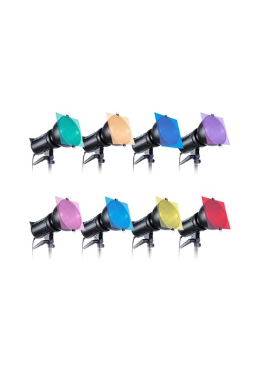 Cbtx 8 Set Jel Sayfası Şeffaf Renk Düzeltme Işık Jel Filtre Kartı Fotoğraf Fenülleri Uyumlu