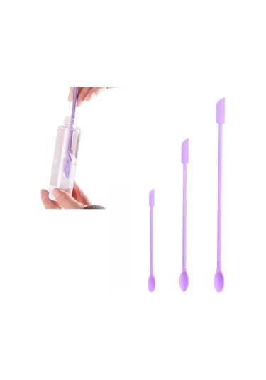 Willowhaven 3'lü Mor Mini Spatula Seti - Krem Ve Losyon Sıyırıcı, Dar Şişe Aparatı