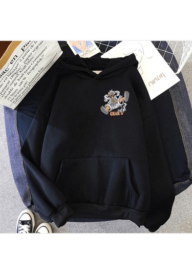 Luffy Gear 5 Nika Ön-arka Baskılı Kapşonlu Sweatshirt