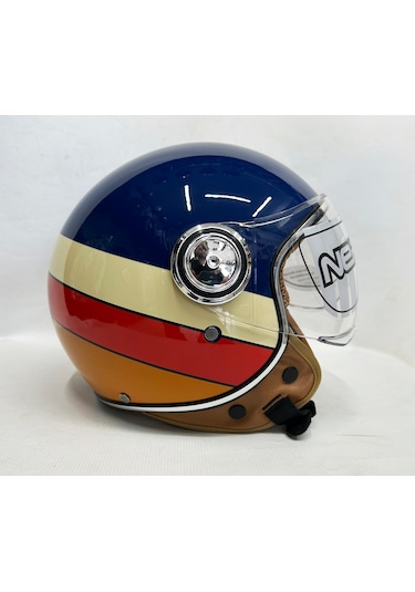 Nero Tk-06 Şefaf Vizörlü Yarım Açık Kask Parlak Lacivert