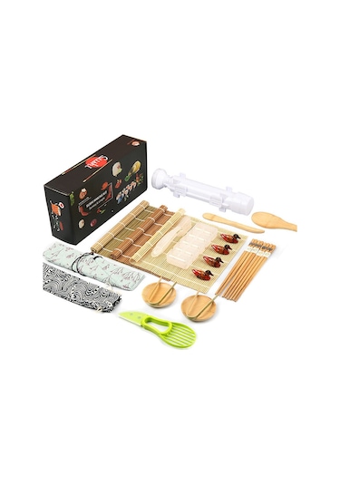 Wezone 23 Parça Sushi Yapım Seti: Bambu Mat, Çubuk, Bıçak Ve Aksesuarlar - Profesyonel Ve Başlangıç Seviyesi İçin Mutfak Araçları Çok Renkli