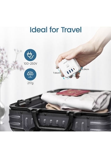 Ganzhoushop Yeni X X W Usb Type-c Termal Priz Priz Nesil Lencent Korumalı İn Duvar Akım 7 4000 3'lü 3 1 1 Ak Kablosuz