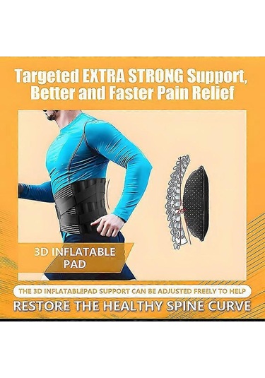 Çift Ayarlanabilir Kayışlı Şişirilebilir Bel Destek Kemeri, Bel Ağrısını Giderir, Fıtıklaşmış Disk İçin Bel Desteği - Kaiyi