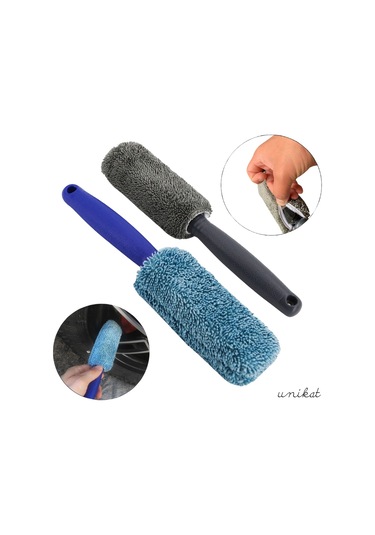 Jant Ve Egzoz Temizlik Süngeri Mopu Mikrofiber Metalsiz İçi Sünger Yumuşak Mavi 1 Adet