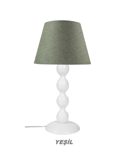7 Renk Büyük Boncuk Abajur Beyaz Ayak Diğer