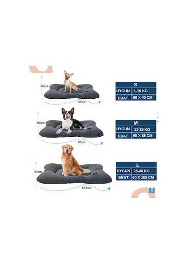 Mavi Vitrin Yıkanabilir Hafif Soft Kedi Köpek Yatağı Small