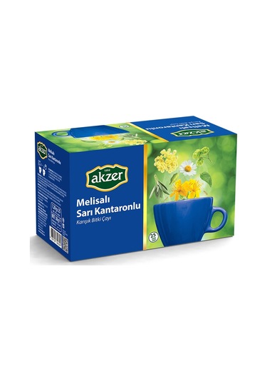 Akzer Melisalı Sarı Kantaronlu Karışık Bitki Süzen Poşet Çay 25 x 1.2 G