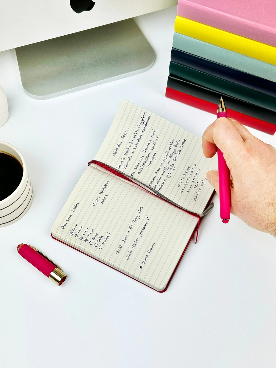 Nota Bene Classic Sert Kapak Defter, 9x14 Cm, Çizgili Yeşil