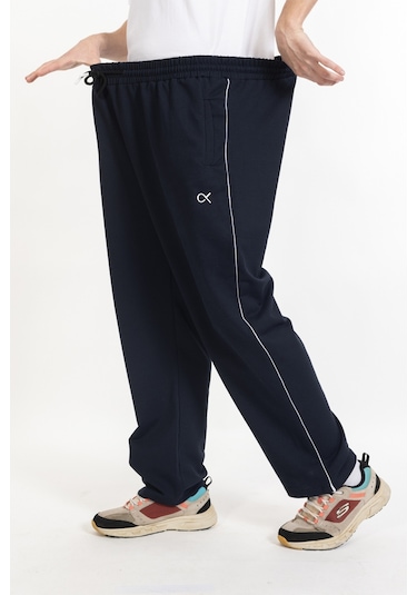 Büyük Beden Erkek Eşofman Altı Cepli Fermuarlı Blr-08- 1023 Lacivert