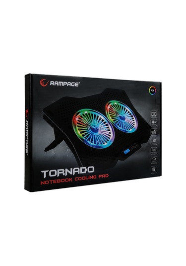 Rampage AD-RC9 Tornado 10" - 18" RGB Çift Fanlı Notebook Soğutucu