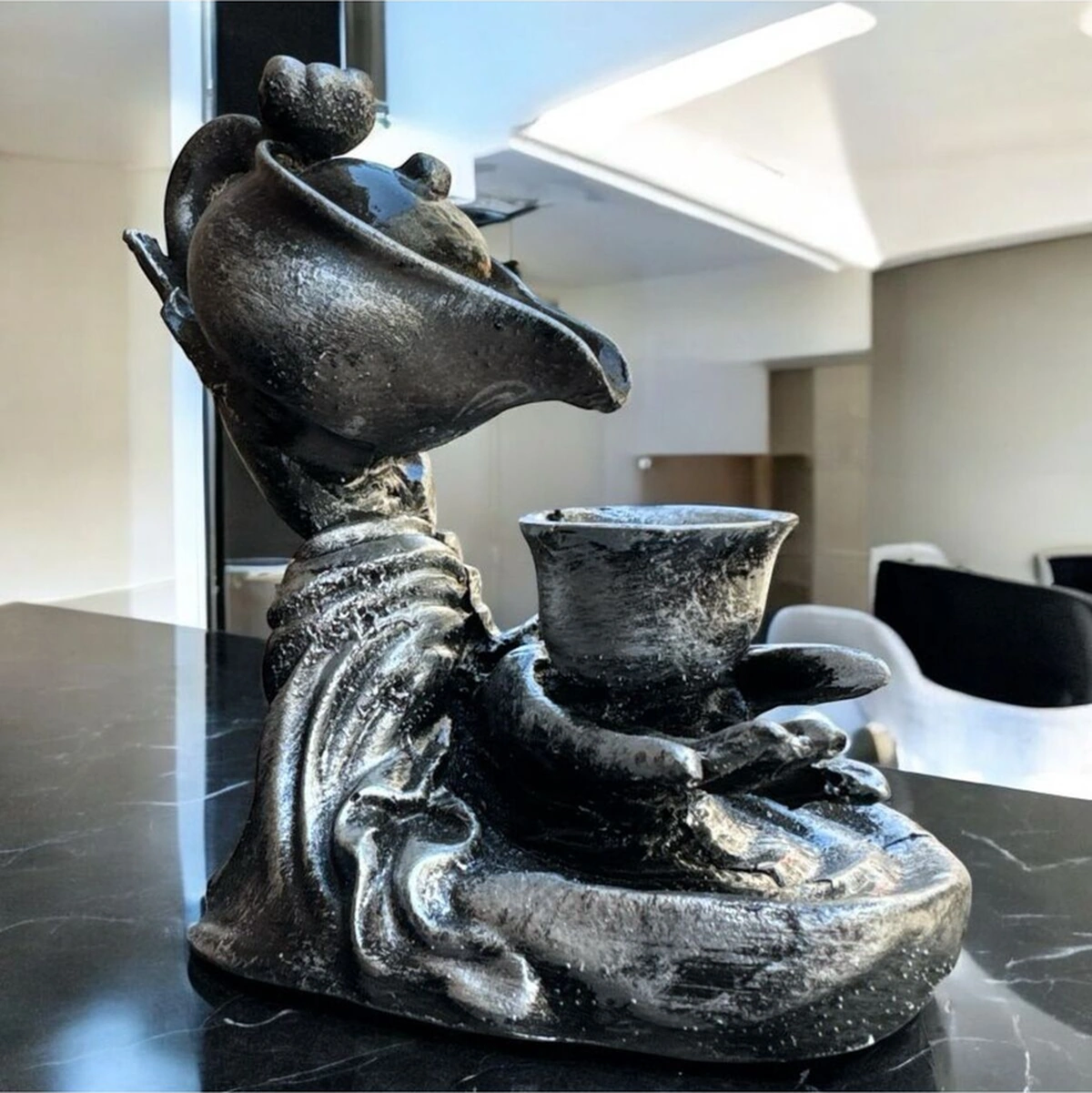 Dekoratif Polyester Tütsülük Biblo Gümüş Eskitme