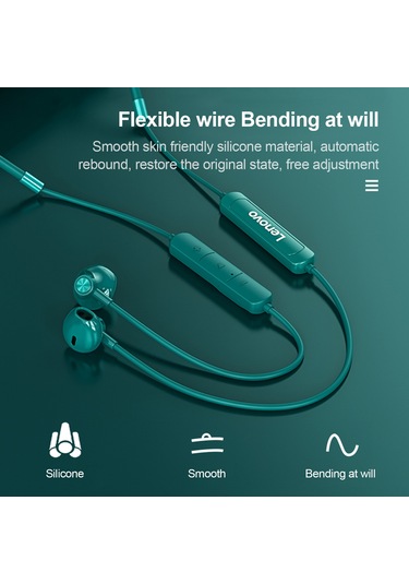 Lenovo Sh1 Kablosuz Kulaklık Bluetooth 5.0 Kulaklık Ipx5 Su Geçirmez Mıknatıslı Boyun Bandı Spor Kulaklık Mikrofonlu
