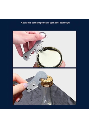 Paslanmaz Çelik Çok Fonksiyonlu Konserve Açacağı Emniyet Yan Kesim Manuel Teneke Profesyonel Ergonomik Kavanoz Teneke Açacağı Kutular Mutfak Aracı Gümüş