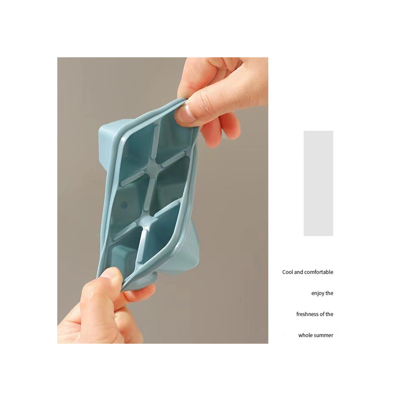 Youmex Yeşil Silikon Buzluklu Kalıp, Yiyecek Grubu, Kapaçklı Ve Sert Tabanlı, Kolay Çıkarım, Dondurucuda Saklama, 6 Buz Küpü, Mutfak Aleti Açık Mavi