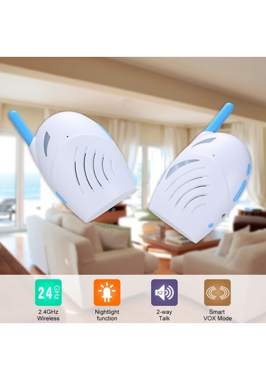 Monyee D3000 Bebek İzleyici: 2.4ghz Kablosuz, İki Yönlü Konuşma, Ağız Çıkması Alarmı, Plastik Malzeme, 5v Giriş