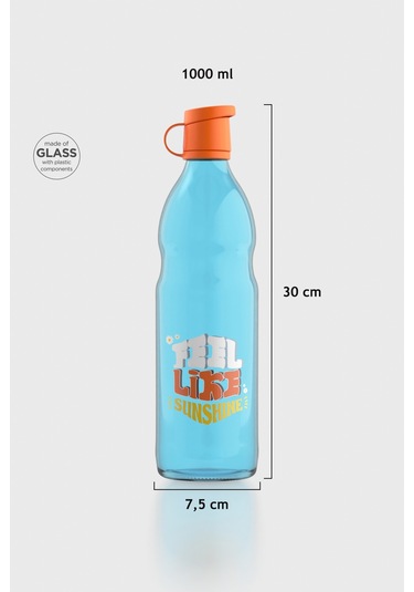 Renga Zen Feel Like Sunshine 1000 Ml Cam Şişe 182050 Mavi-turuncu
