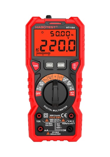 Habotest Ht118a Otomatik Aralığı Siyah Kırmızı Dijital Multimetre