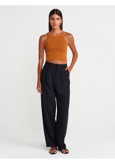 Dilvin 21104 Fitilli Crop Top-a.kiremit A.kiremit