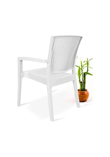 Zeugma Rattan Kollu Sandalye Koltuk Beyaz Beyaz