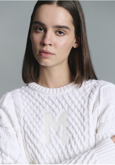 Mavi - M Logo Crop Ekru Kazak 1710796-80194 Ekru