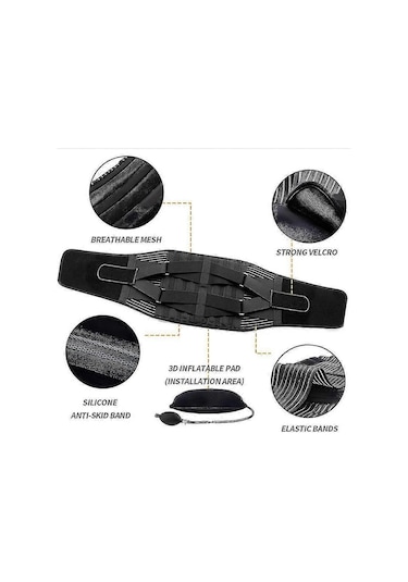 Çift Ayarlanabilir Kayışlı Şişirilebilir Bel Destek Kemeri, Bel Ağrısını Giderir, Fıtıklaşmış Disk İçin Bel Desteği - Kaiyi