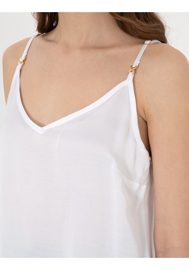 Pierre Cardin Kadın Beyaz Kısa Kollu Bluz 50301166-vr013 Beyaz