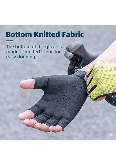 Rockbros 1 Çift Yarım Parmak Unisex Anti-Skid Nefes Bisiklet Eldivenleri