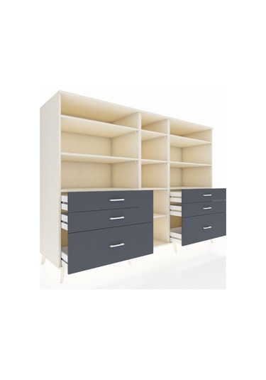 Kronos Dolap 10 Raflı 6 Çekmeceli 220x59x163 Aytaşı-aytaşı/antra Aytaşı-aytaşı/antrasit