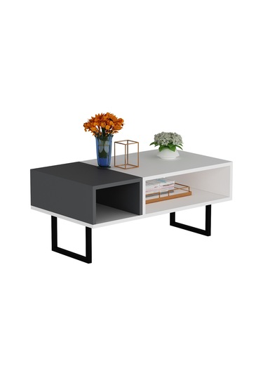 Drop Orta Sehpa Beyaz Antrasit