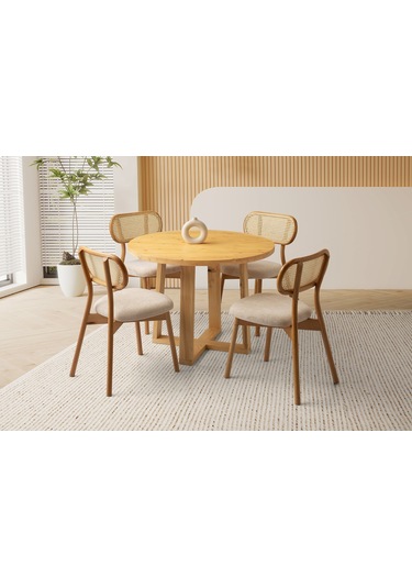 Orpheus Bambu Hasırlı Ahşap Sandalye Natürel