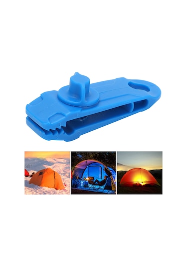 Fosenze Dış Mekan Çadır Kancası - Nylon Vantilatörlü Tornavida Tasarımı, Rüzgar Dayanıklı, Mükemmel Tarp Sabitleyici Mavi Diğer